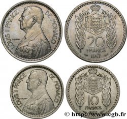 MONACO Lot 10 et 20 Francs prince Louis II 1946-1947 Paris