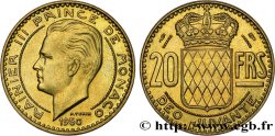 MONACO 20 Francs Rainier III / écu couronné 1950 Paris