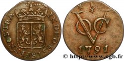 INDES NEERLANDAISES 1 Duit armes de Gelderland / monogramme de la Verenigde Oost-Indische Compagnie (VOC) 1791 