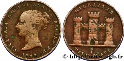 GIBRALTAR Half Quart Victoria 1842  TB+