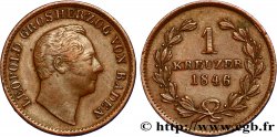 ALLEMAGNE - BADE 1 Kreuzer Grand-Duché de Bade : Léopold, type à la grosse têteinternet 1846 Karlsruhe