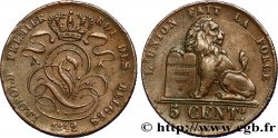 BELGIQUE 5 Centimes monogramme de Léopold Ier 1842  TTB