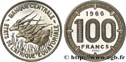 ÉTATS DE L AFRIQUE ÉQUATORIALE Essai de 100 Francs antilopes 1966
