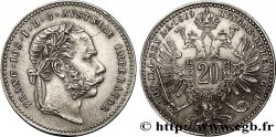 AUTRICHE 20 Kreuzer Empereur François-Joseph Ier tête laurée / aigle bicéphale 1869 Vienne