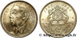MAROCCO 5 Dirhams Hassan II AH1384 1965 Paris