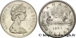 CANADA 1 Dollar Elisabeth II / indiens sur canoe 1965