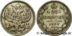 RUSSIE 20 Kopecks aigle bicéphale 1909 Saint-Petersbourg