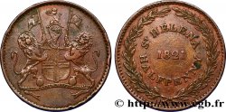 SAINTE HÉLÈNE 1/2 Penny (Half Penny) Armes de la Compagnie britannique des Indes Orientales 1821