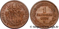 VATICAN ET ÉTATS PONTIFICAUX 1 Baiocco Pie IX an V 1850 Rome