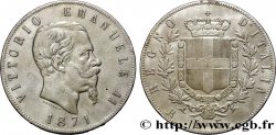 ITALIE 5 Lire Victor Emmanuel II 1871 Rome TB+