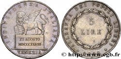 ITALIE - RÉPUBLIQUE DE VENISE 5 Lire 1848 Venise TTB