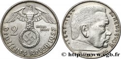 ALLEMAGNE 2 Reichsmark Maréchal Paul von Hindenburg 1937 Berlin TTB+