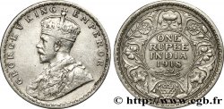 INDES BRITANNIQUES 1 Roupie Georges V couronné 1918 Calcutta TB+