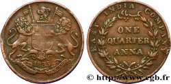 INDES BRITANNIQUES 1/4 Anna East India Company 1835 Bombay TB