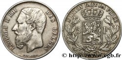 BELGIQUE 5 Francs Léopold II 1870
