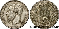 BELGIQUE 5 Francs Léopold II 1873  TB+/TTB+