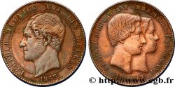 BELGIQUE 10 Centimes Mariage du Duc et de la Duchesse de Brabant 1853  TB+