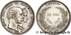 DANEMARK 2 Kroner noces d’or du roi Christian IX et de la reine Louise de Hesse-Kassel 1892 Copenhague SUP