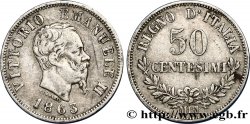 ITALIE 50 Centesimi Victor Emmanuel II 1863 Milan
