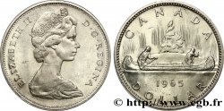 CANADA 1 Dollar Elisabeth II / indiens sur canoe 1965