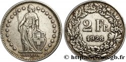 SWITZERLAND 2 Francs Helvetia 1928 Berne - B
