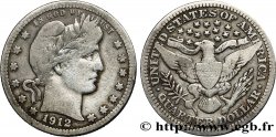 ÉTATS-UNIS D AMÉRIQUE 1/4 Dollar Barber 1912 Philadelphie