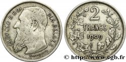BELGIO 2 Francs Léopold II légende française 1909