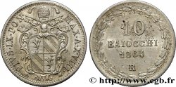 ITALIE - ÉTATS DU PAPE - PIE IX (Jean-Marie Mastai Ferretti) 10 Baiocchi an XVIII 1864 Rome