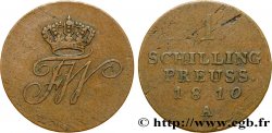 ALLEMAGNE - PRUSSE 1 Schilling monogramme de Frédéric-Guillaume roi de Prusse 1810 Berlin