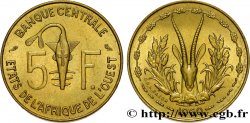 ÉTATS DE L AFRIQUE DE L OUEST (BCEAO) 5 Francs masque / antilope 1960 Paris