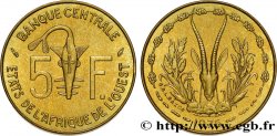 ÉTATS DE L AFRIQUE DE L OUEST (BCEAO) 5 Francs BCEAO masque / antilope 1976 Paris