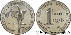 ÉTATS DE L AFRIQUE DE L OUEST (BCEAO) 1 Franc BCEAO masque / antilope 1978 Paris