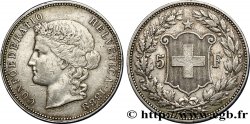 SUISSE 5 Francs Helvetia buste 1888 Berne TTB