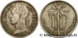 CONGO BELGA 1 Franc roi Albert légende flamande 1926