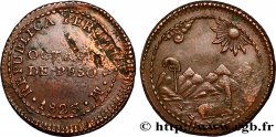 PÉROU 1/8 Peso monnayage provisoire républicain 1823 Lima SUP
