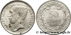 BELGIQUE 50 Centimes Albert Ier légende en flamand 1912