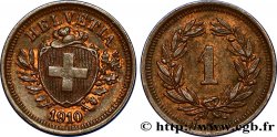 SWITZERLAND 1 Centime (Rappen) Croix Suisse 1910 Berne AU