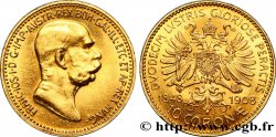 AUTRICHE 10 Corona François Joseph Ier 60e anniversaire de règne 1908 Vienne SPL