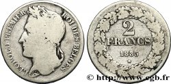 BELGIQUE 2 Francs Léopold Ier tête laurée 1835