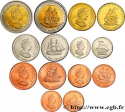 ÎLE STOLTENHOFF Lot de 7 monnaies 1/2, 1, 2, 5, 10, 20 et 25 Pence 2008 