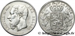 BELGIQUE 5 Francs Léopold II 1865