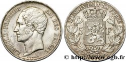 BELGIQUE 5 Francs Léopold Ier tête nue 1858