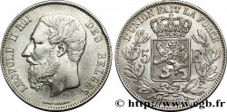 BELGIQUE 5 Francs Léopold II 1866