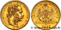 AUTRICHE 8 Florins ou 20 Francs or François-Joseph Ier 1876 Vienne TTB