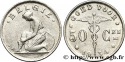 BELGIQUE 50 Centimes Bonnetain, Albert Ier légende flamande 1934