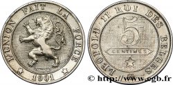 BELGIQUE 5 Centimes Lion légende française, lion normal 1901