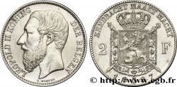 BELGIQUE 2 Francs Léopold II légende flamande 1887