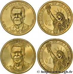 ESTADOS UNIDOS DE AMÉRICA Lot de 2 monnaies de Ronald Reagan 2016 Philadelphie+Denver