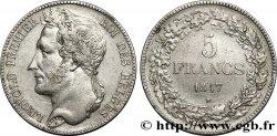 BELGIQUE 5 Francs Léopold Ier tête laurée 1847