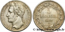 BELGIQUE 5 Francs Léopold Ier tête laurée 1847